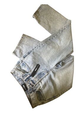 Fashion nova Light Wash High-Rise Jeans with Black Logo Tag